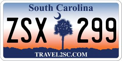 SC license plate ZSX299