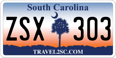 SC license plate ZSX303