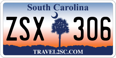 SC license plate ZSX306