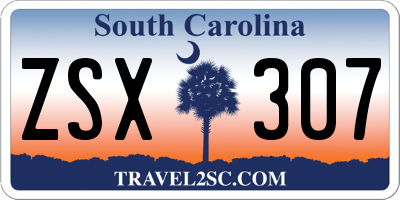 SC license plate ZSX307