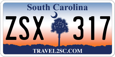 SC license plate ZSX317