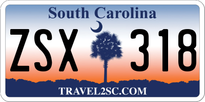SC license plate ZSX318