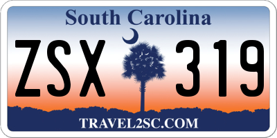 SC license plate ZSX319