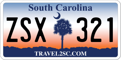 SC license plate ZSX321