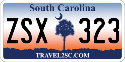 SC license plate ZSX323