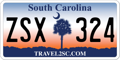 SC license plate ZSX324