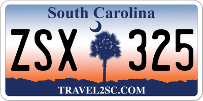 SC license plate ZSX325