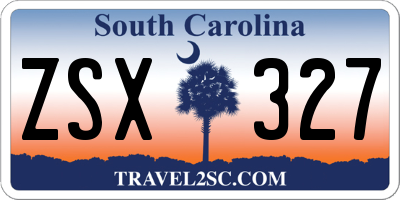 SC license plate ZSX327