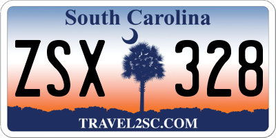 SC license plate ZSX328