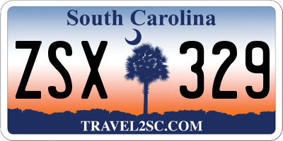 SC license plate ZSX329