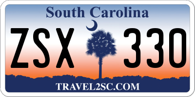 SC license plate ZSX330
