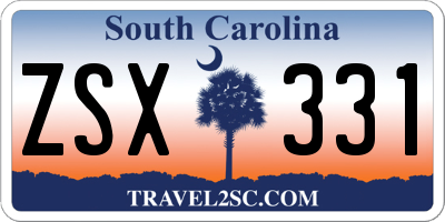 SC license plate ZSX331