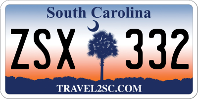 SC license plate ZSX332