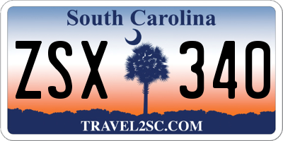 SC license plate ZSX340