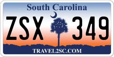 SC license plate ZSX349