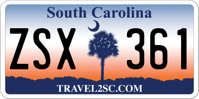 SC license plate ZSX361
