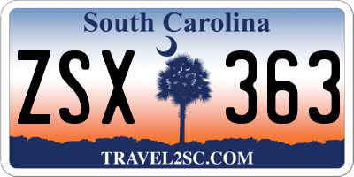 SC license plate ZSX363