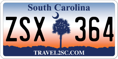 SC license plate ZSX364