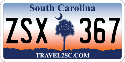 SC license plate ZSX367