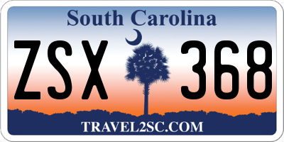 SC license plate ZSX368