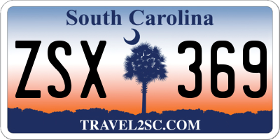 SC license plate ZSX369