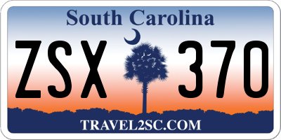 SC license plate ZSX370