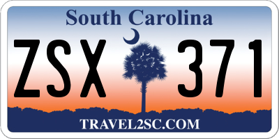 SC license plate ZSX371