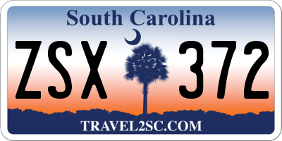 SC license plate ZSX372