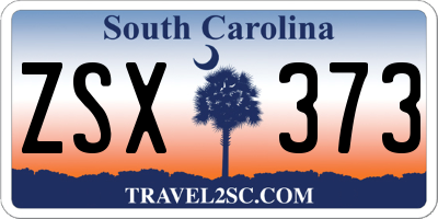SC license plate ZSX373