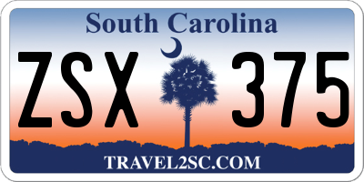 SC license plate ZSX375