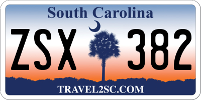 SC license plate ZSX382
