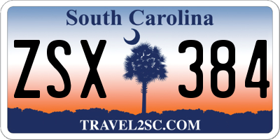 SC license plate ZSX384