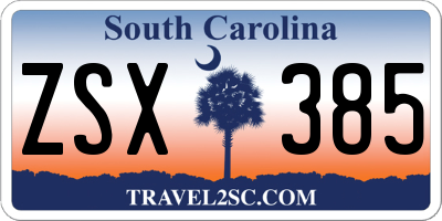 SC license plate ZSX385