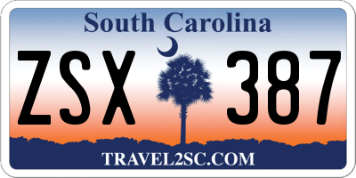 SC license plate ZSX387