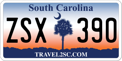 SC license plate ZSX390