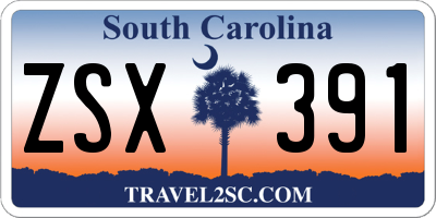 SC license plate ZSX391