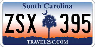 SC license plate ZSX395