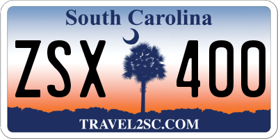 SC license plate ZSX400