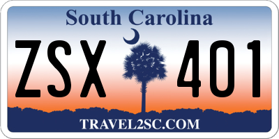 SC license plate ZSX401
