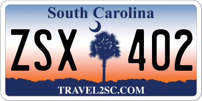 SC license plate ZSX402