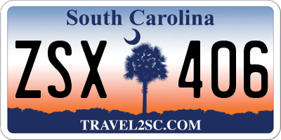 SC license plate ZSX406
