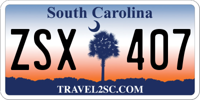 SC license plate ZSX407