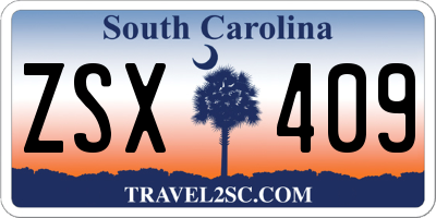 SC license plate ZSX409