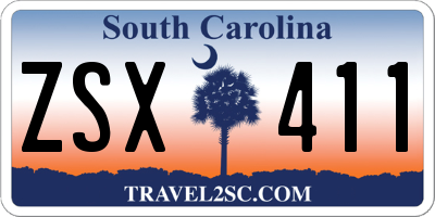 SC license plate ZSX411