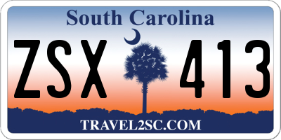 SC license plate ZSX413