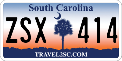 SC license plate ZSX414