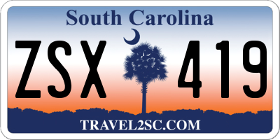 SC license plate ZSX419