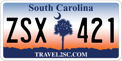 SC license plate ZSX421