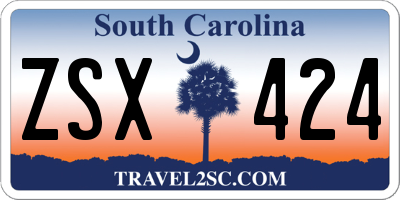 SC license plate ZSX424
