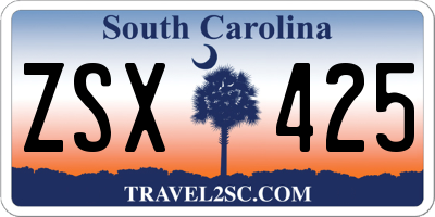 SC license plate ZSX425